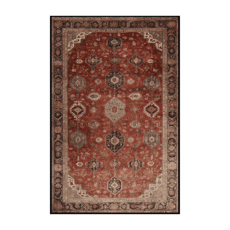Tapis brun lavable à la machine, Rectangle 5 pi x 8 pi