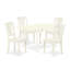 Ensemble de coin repas 3 pièces pour petits espaces comprenant une table de salle à manger rectangulaire avec Dropleaf et 2 chaises de salle à manger, 36 x 54 pouces, blanc lin-106903385-106903389-109973527