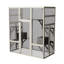 Grand enclos extérieur en bois massif pour chat en bois massif avec 5 plateformes et 2 boîtes de repos