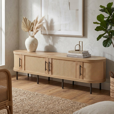 Meuble télé 70 po, centre de divertissement pour téléviseur de 80 po ou moins Modern Farmhouse