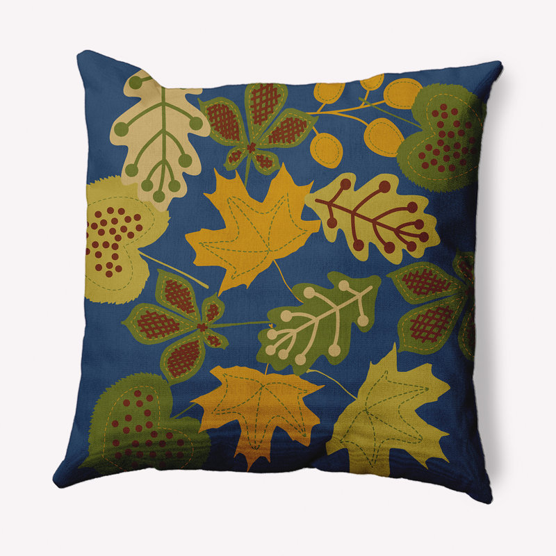 Coussin décoratif décoratif Fall Leaves, Bleu, 18 po x 18 po