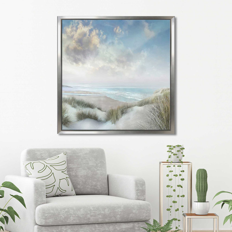 «Windswept III (Square)» par Mike Calascibetta, reproduction, Cadre flottant argent, H 27,5 po x l 27,5 po x P 2 po