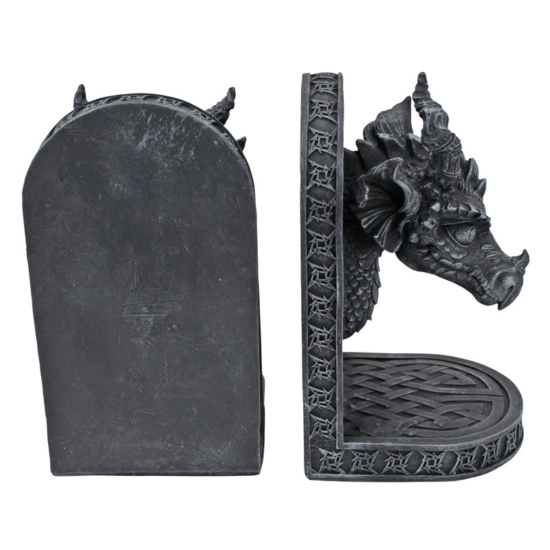 Gray Friar Dragon Statue Bookends