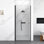 Porte de douche circulaire sans cadre de 32 po x 72 po H noir mat avec verre trempé de 0,5 po d'épaisseur (6 mm)