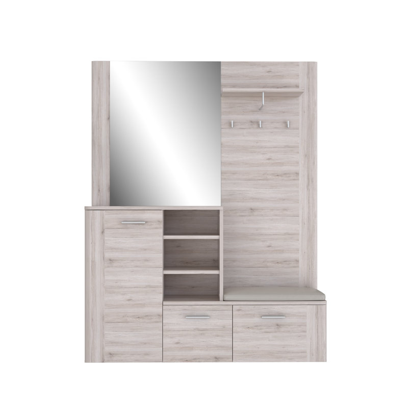 Parnag Hall Tree 155.2cm Wide with Bench and Shoe Storage