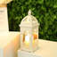 38Cm White Metal Candle Holders with Glass