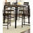 Black Metal Frame Counter Height Dining 5Pc Set Wooden Set Table Top Counter Height Dining Table 4X High Chairs Dining Room