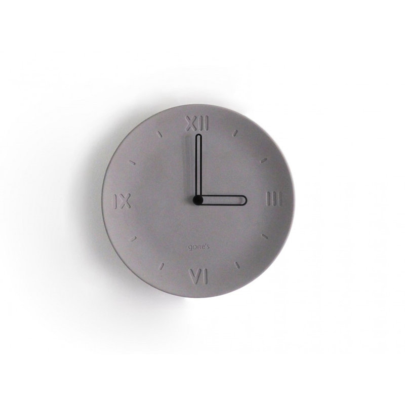 Concrete Wall Clock, Black