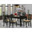 7 Piece Kitchen Table Set Consist of a Rectangle Dining Table with Butterfly Leaf and 6 Linen Fabric Dining Room Chairs, Black-121912368-126705083