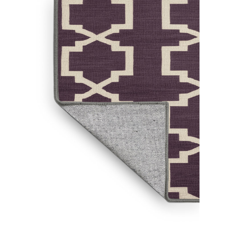 Tapis brun treillis lavable à la machine, Rectangulaire 2 pi x 3 pi