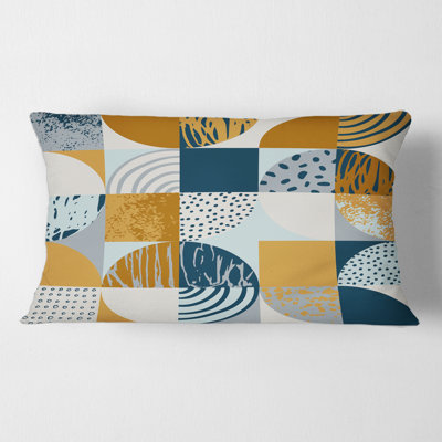 Semicircles Circles and Squares Rectangular Pillow Cover & Insert