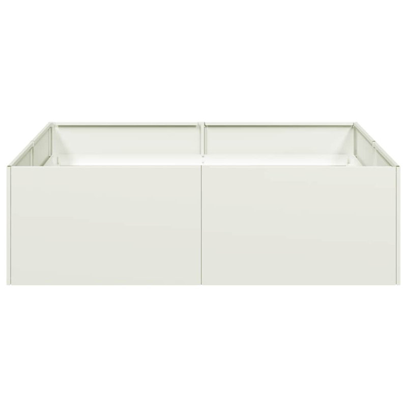 Planter 100X100x30 Cm Steel, White