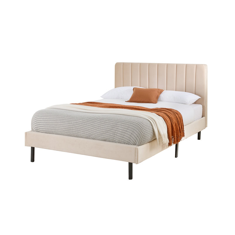 Marguerite Upholstered Bed, Double (4'6), Cream