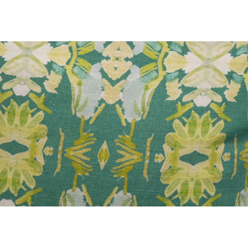 Wildflowers I Small Repeat Luxury Throw Pillow, 22"H x 22"W, Dark Green Floral