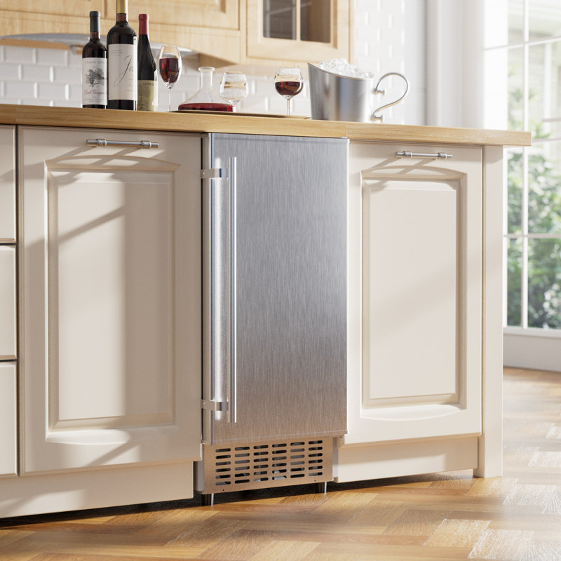 Coolake 15 Inch Wide Under Counter Ice Maker Machine, 80lbs/day Built-in Freestanding Ice Maker With 25lbs Storage Bin, Stainless Steel Self-cleaning Lcd Panel, Under Cabinet Ice Maker For Home Office