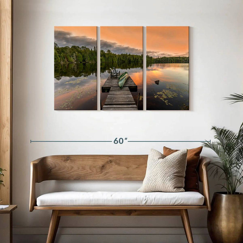 Quai d'Alvord Lake Ontario au coucher du soleil, H 28 po x l 45 po