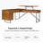 Nusaiba L-Shaped Solid Wood Wicker / Rattan Solid Wood Iron Computer Desk with Built-In Electrical Outlet-2061804096