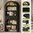 70.3" Tall Arched Bookshelf, 6-tier Book Shelf With Led Lights, Freestanding Display Rack, Farmhouse Arched Bookcase With Open Shelves and Drawer-954591859