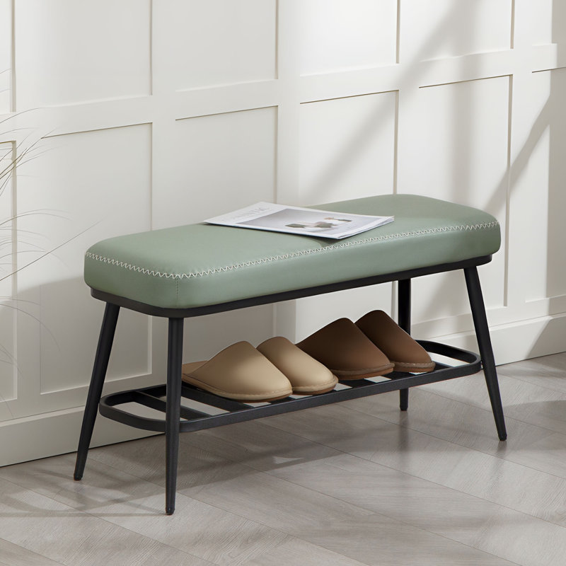 4 Pair Shoe Storage Bench, Green