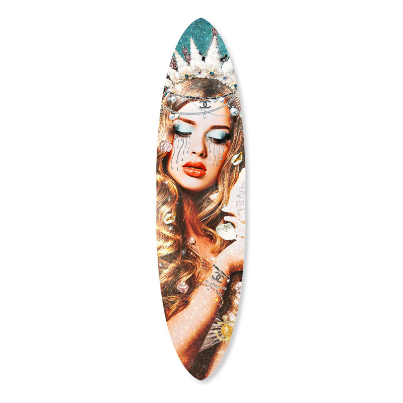 Tales of a Mermaid Decorative Decorative Acrylic Surfboard by Oliver Gal