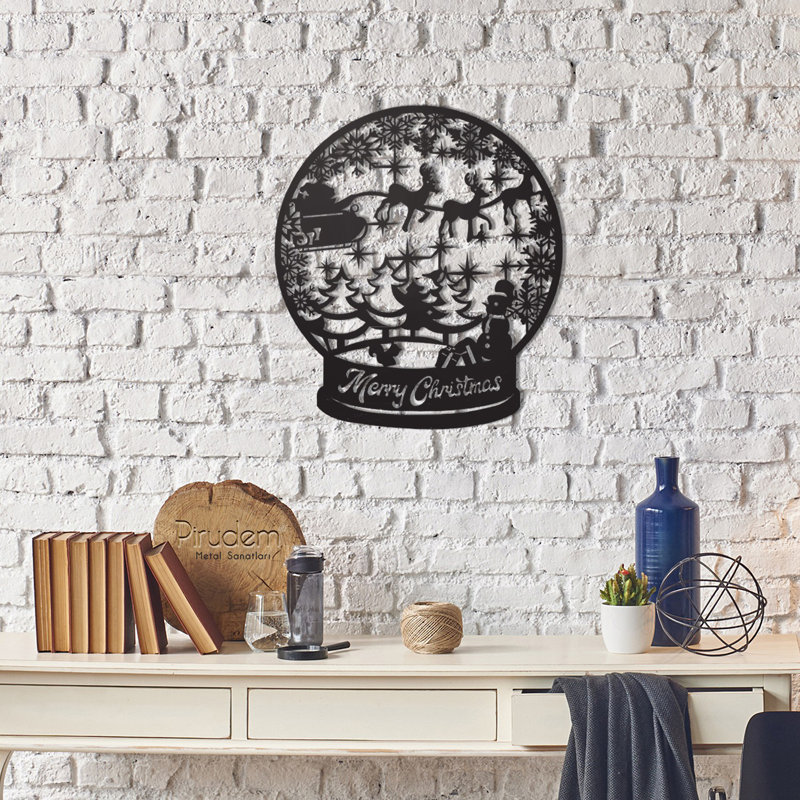Elegant Decorative Metal Wall Accessory, Black Finish, 19.7 x 19.7 inches | 100% Metal, Thickness: 0.08 inches | Easy Wall Mounting with Back Hanger | Perfect for Modern Home Decor & Unique Art Display