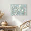 Lune et branches de fleurs de magnolia sur toile bleu clair-411140820