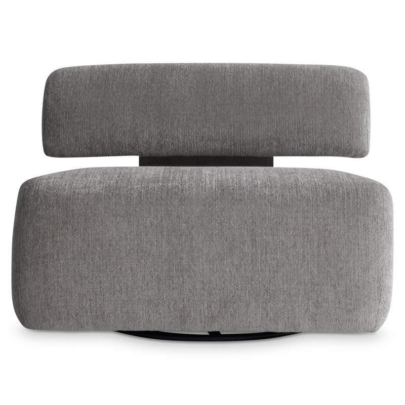 Fauteuil pivotant en tissu Paley - Sur mesure, Crème chenille 1345-002