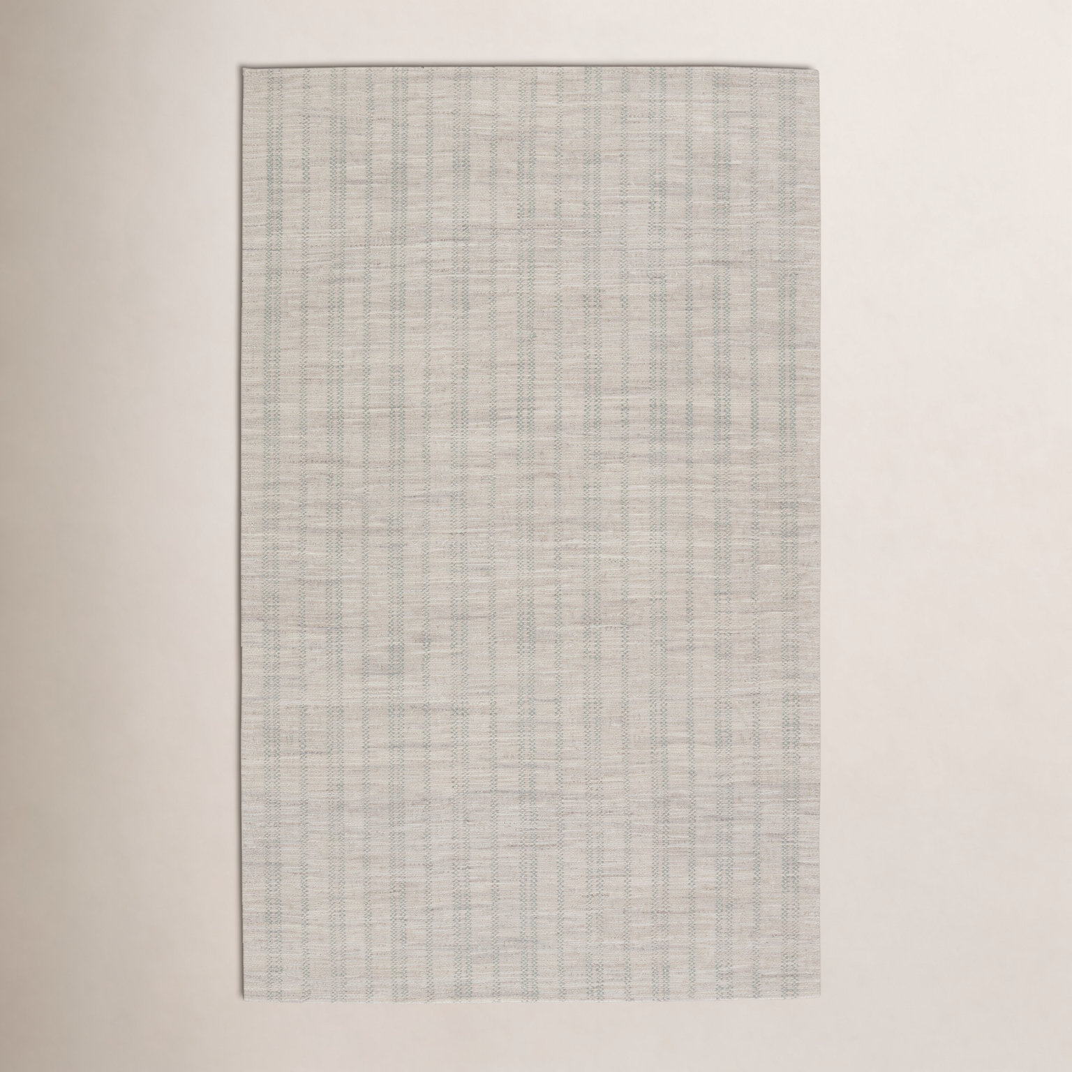 Ginevra Hand-Woven Striped Rug, Light Gray/Light Green, Rectangle 8' x 10'