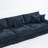 3 - Piece Upholstered Blue Chenille Modular Sectional Sofa with Armrests & Throw Pillows-502441078