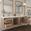 Meuble-lavabo mural 72 po avec double évier en acrylique renforcé Victoria-97880854
