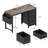 47"Office Desk With Power Outlet,3 Drawers,Side Pocket, Study Desk Easy To Assemble,Frame Stability Reversible For Home Desk, Company Computer Desk, Game Table,Vanity Table,-2131550390