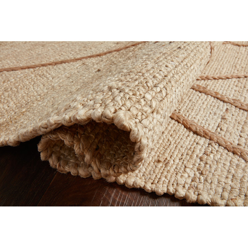Bement Geometric Handmade Ivory/Natural Area Rug, Rectangle 5' x 7'6"