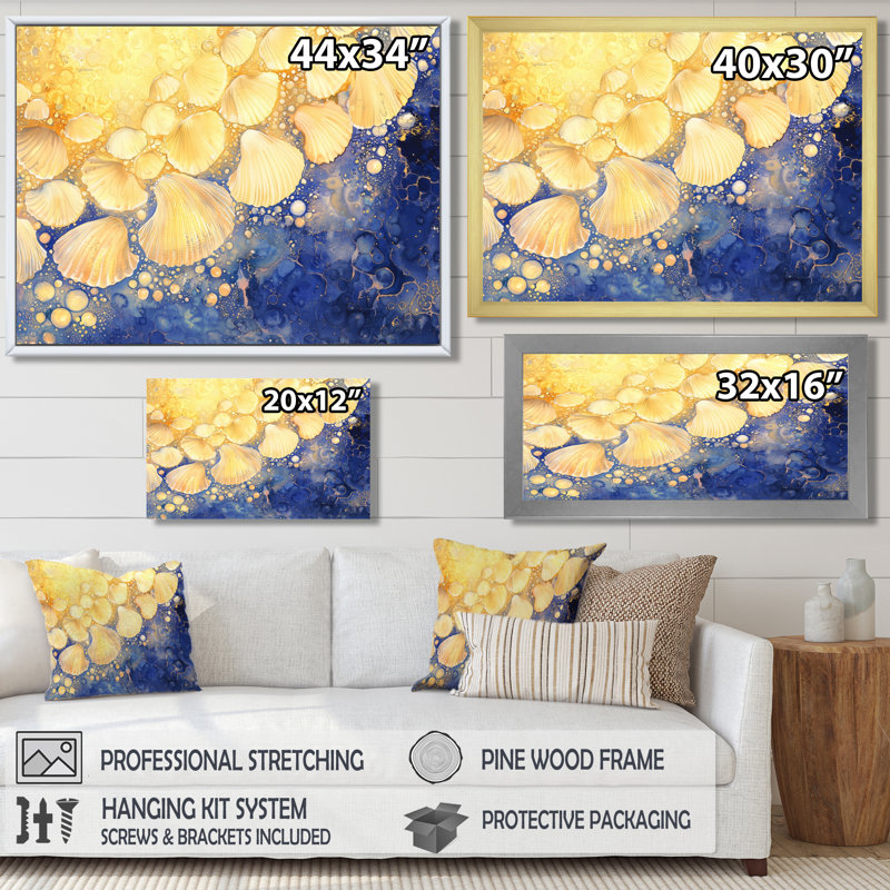Décoration murale Ethereal Cascade Of Seashells II - Coquillages, H 30 po x l 40 po, Noir