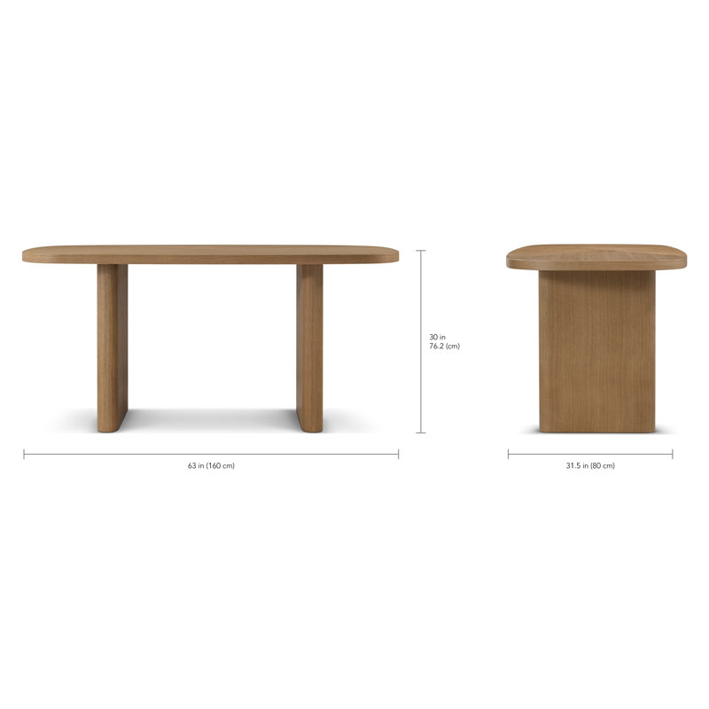 Paris Dining Table, Natural, 30" H x 62.99" L x 31.5" W