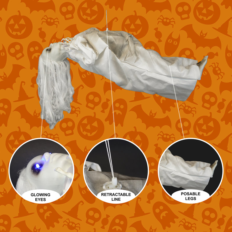 Floating Scary Possessed Girl LED Light Up Animatronics Outdoor Halloween Decor Floating Scary Possessed Girl LED Light Up Animatronics Outdoor Halloween Decor