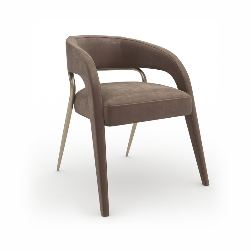 Gazelle Dining Chair, Polyester Brown, Brown/Gold