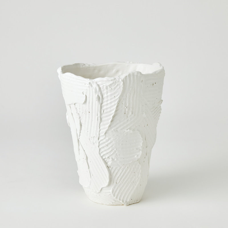 Handmade Ceramic Table Vase, 14.25" H x 11.25" W x 11.25" D