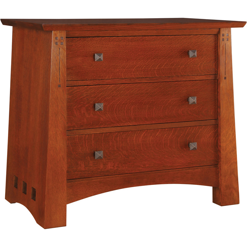 Highlands 3 - Drawer Solid Wood Nightstand, Pasadena