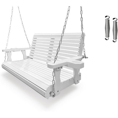 HDPE Porch Swing with 18/8 Stainless Steel Hardware and Hanging Chains, Heavy Duty 1200 LBS