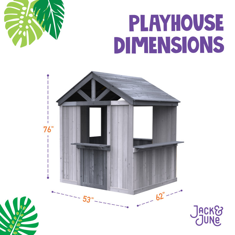 Jack and June Jack & June Playhouse With Sliding Barn Door, Built-In  Countertops, & Flower Pot Holders & Reviews