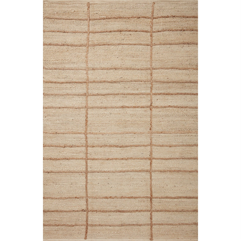 Handwoven Beige and Brown Jute Sisal Rectangular Rug