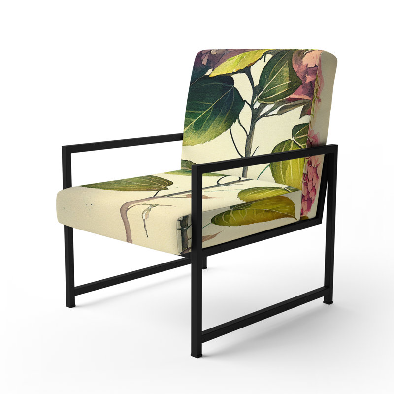Cropper - Upholstered Floral Accent Arm Chair, Black