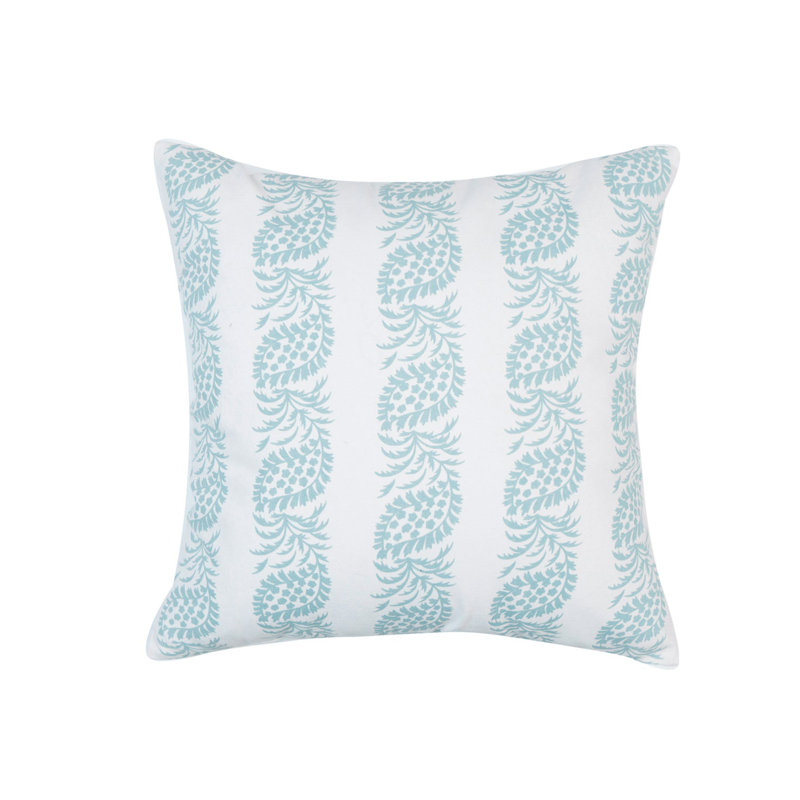 Coussin en coton Block Block, H 20 po x l 20 po, Bleu marine, Plumes