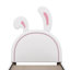 Lit plateforme tapissier simple en cuir avec ornement lapin Amae et 2 tiroirs Amae-526555083