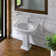Isabella 34" White Ceramic Rectangular Pedestal Bathroom Sink with Overflow
