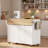 Fluted Kitchen Island With Drop Leaf, Power Outlet, Towel Rack, Spice Rack And Open Compartment-1591739946