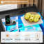 Bedside Table with Charging Station,Bedside Cabinet with LED Lights |Visible Glass Top |3 Drawers and 1 Compartment |2 AC and 2 USB Ports Side Table for Living Room and Bedroom-1109560206