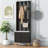 Modern Luxury 4-in-1 Hall Tree with Cushion, Versatile Coat Rack with 8 Hooks and Adjustable Shelves for Entryway, Black-677780882