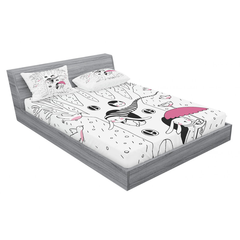Microfiber Sheet Set, Queen Sheet Set with Fitted Sheet