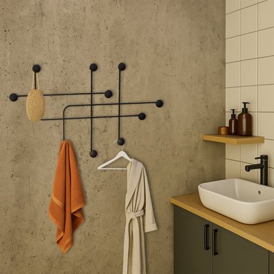 Metal 10 - Hook Wall Mounted Coat Rack